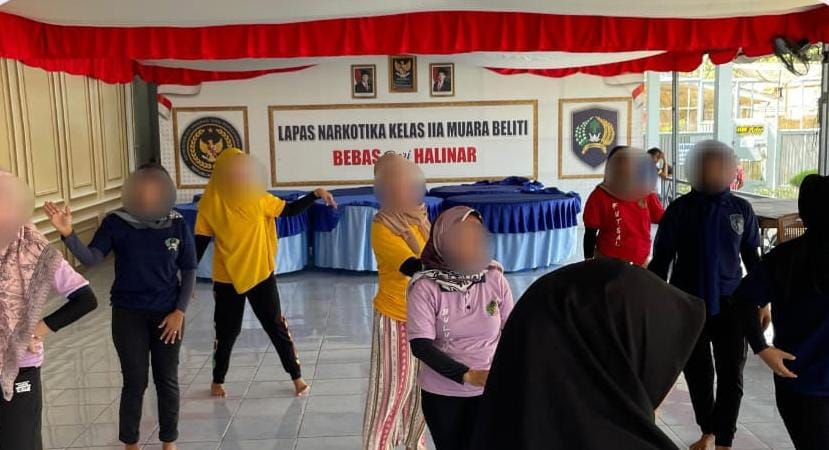 Gerak Harapan di Lapas Narkotika Kelas IIA Muara Beliti, Warga Binaan Ikuti Pembinaan Latihan Tari