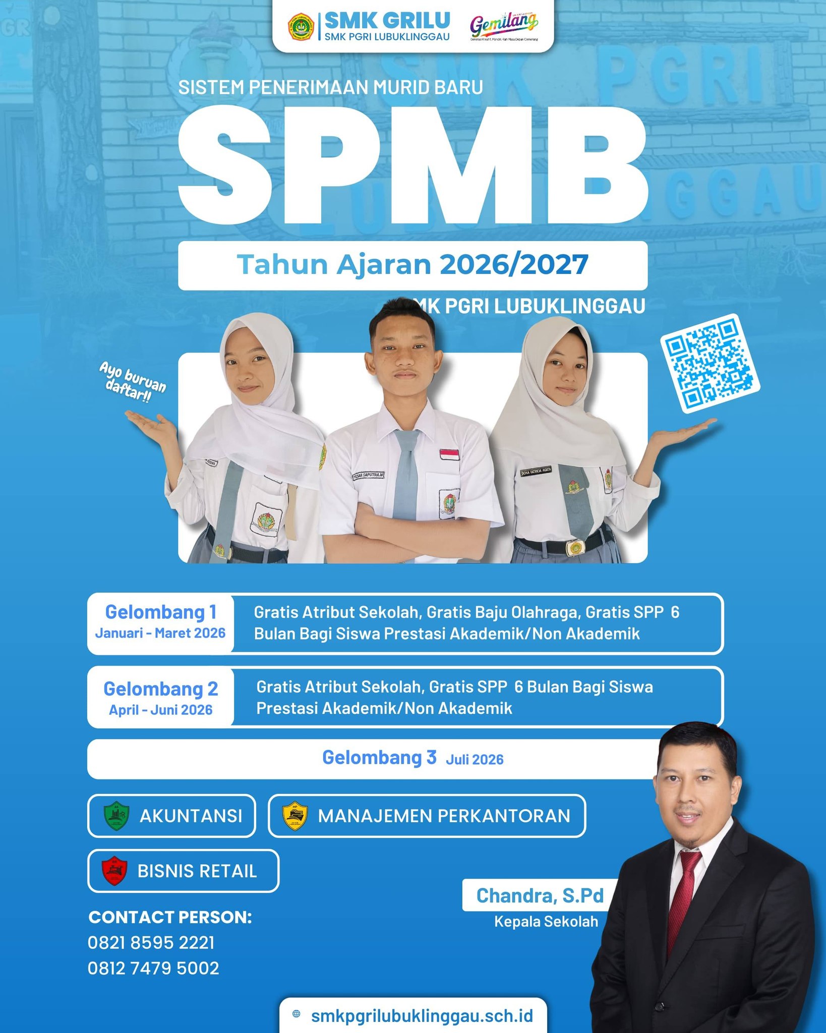 SPMB SMK PGRI Lubuklinggau Telah Dibuka , Punya 3 Jurusan Kompetensi Keahlian & Berbagai Program Unggulan 