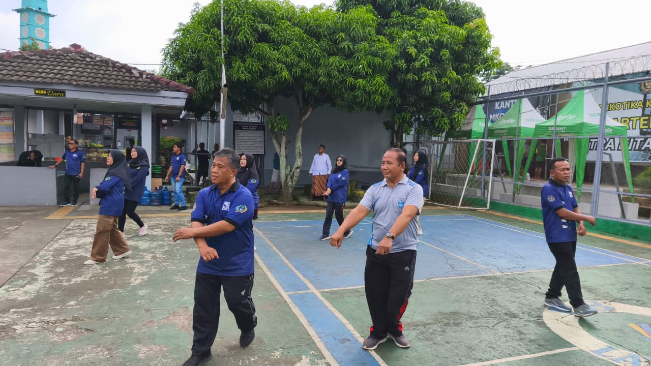 Lapas Narkotika Muara Beliti Gelar Senam Pagi Bersama, Tingkatkan Kebugaran Pegawai dan Warga Binaan