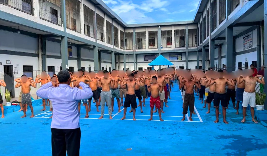 Lapas Lubuklinggau Gelar Senam Pagi, Warga Binaan Blok Diponegoro Tampak Antusias