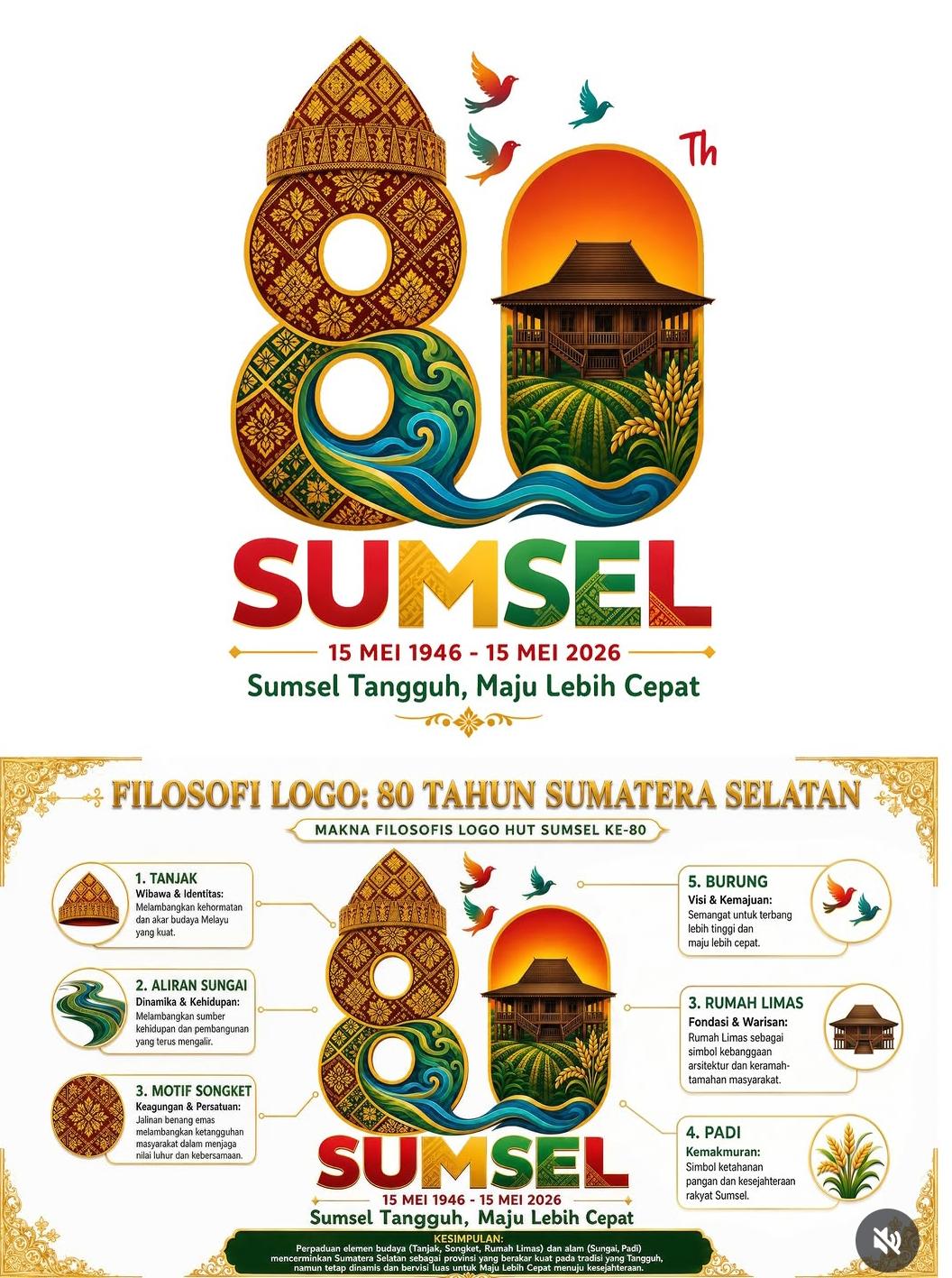 Logo Hari Jadi Provinsi Sumatera Selatan ke-80: Menarik Secara Visual Berikut maknanya