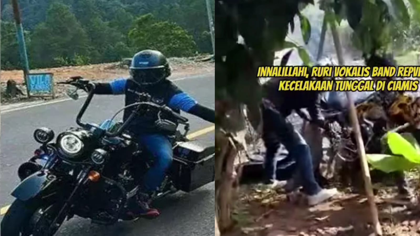 Kendarai Harley-Davidson, Ruri Vokalis Band Repvblik Alami Kecelakaan Tunggal di Ciamis