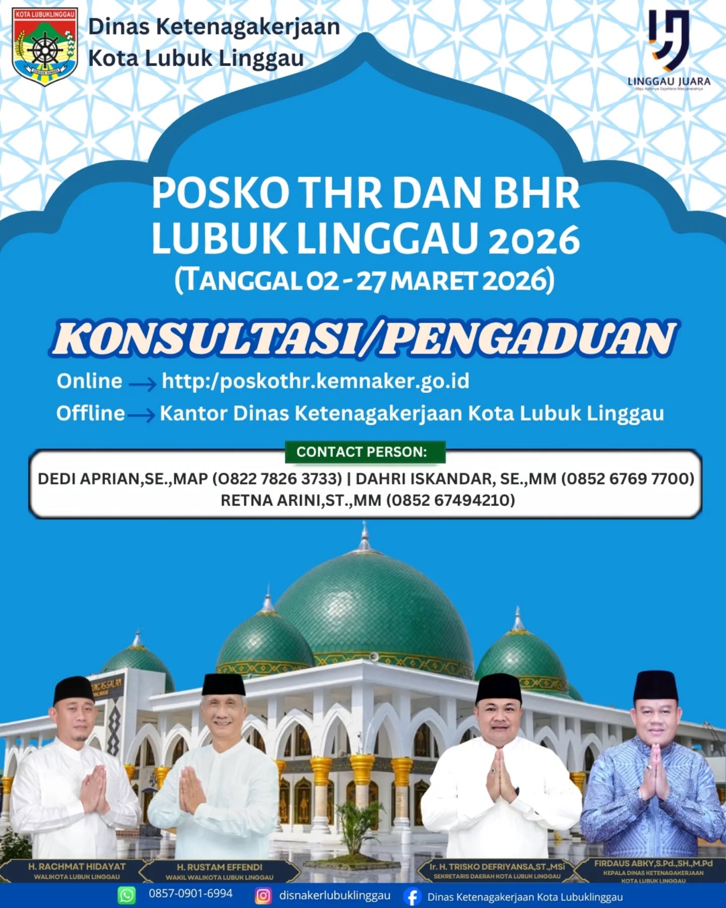 Layanan Posko THR dan BHR 2026 untuk Pekerja di Lubuk Linggau