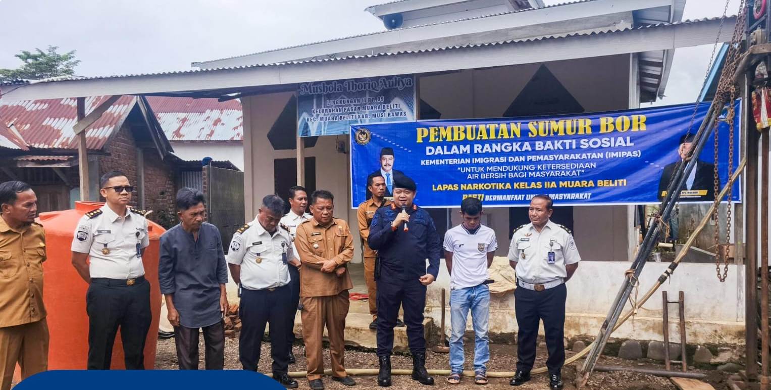 Lapas Narkotika Muara Beliti Bangun Sumur Bor, Dukung Akses Air Bersih bagi Warga