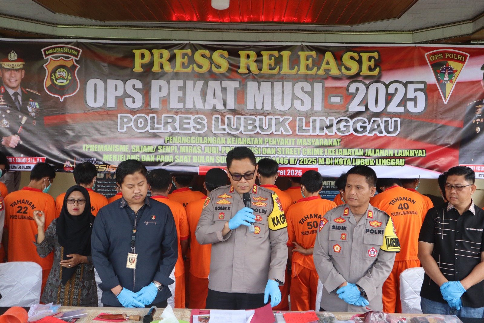 Operasi Pekat Musi 2025, Polres Lubuk Linggau Berhasil Mengungkap Berbagai Kasus Premanisme, Narkoba 