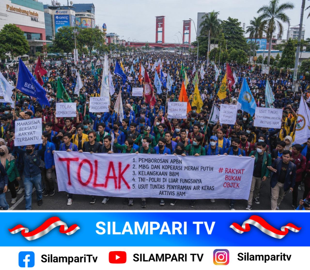 Demo Besar Mahasiswa di DPRD Sumsel, Soroti Anggaran Negara hingga Kelangkaan BBM