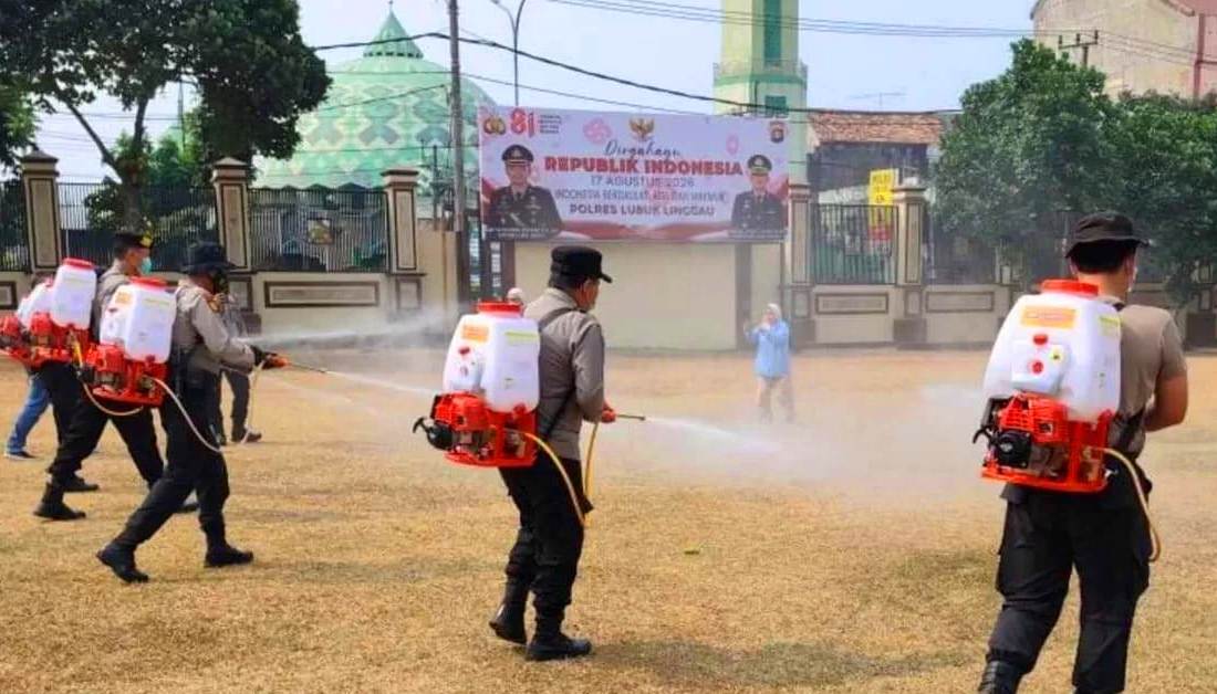 Antisipasi Kebakaran Lahan, Polres Lubuk Linggau Latih Personel Operasikan Mesin Semprot