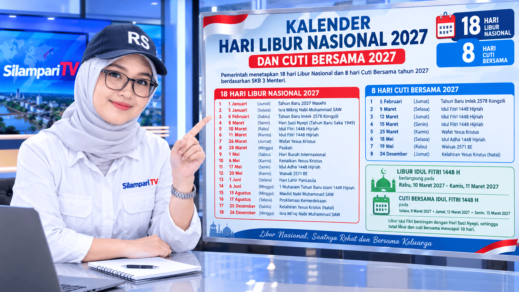 Resmi! Pemerintah Tetapkan 18 Libur Nasional dan 8 Cuti Bersama 2027, Ini Daftar Lengkapnya