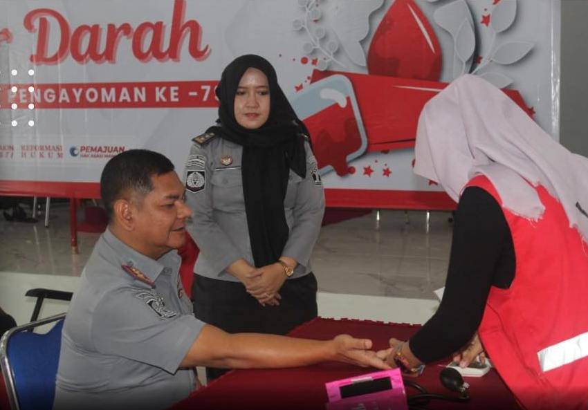 Semarak Hari Pengayoman Ke- 79, Lapas Lubuklinggau Laksanakan Kegiatan Donor Darah