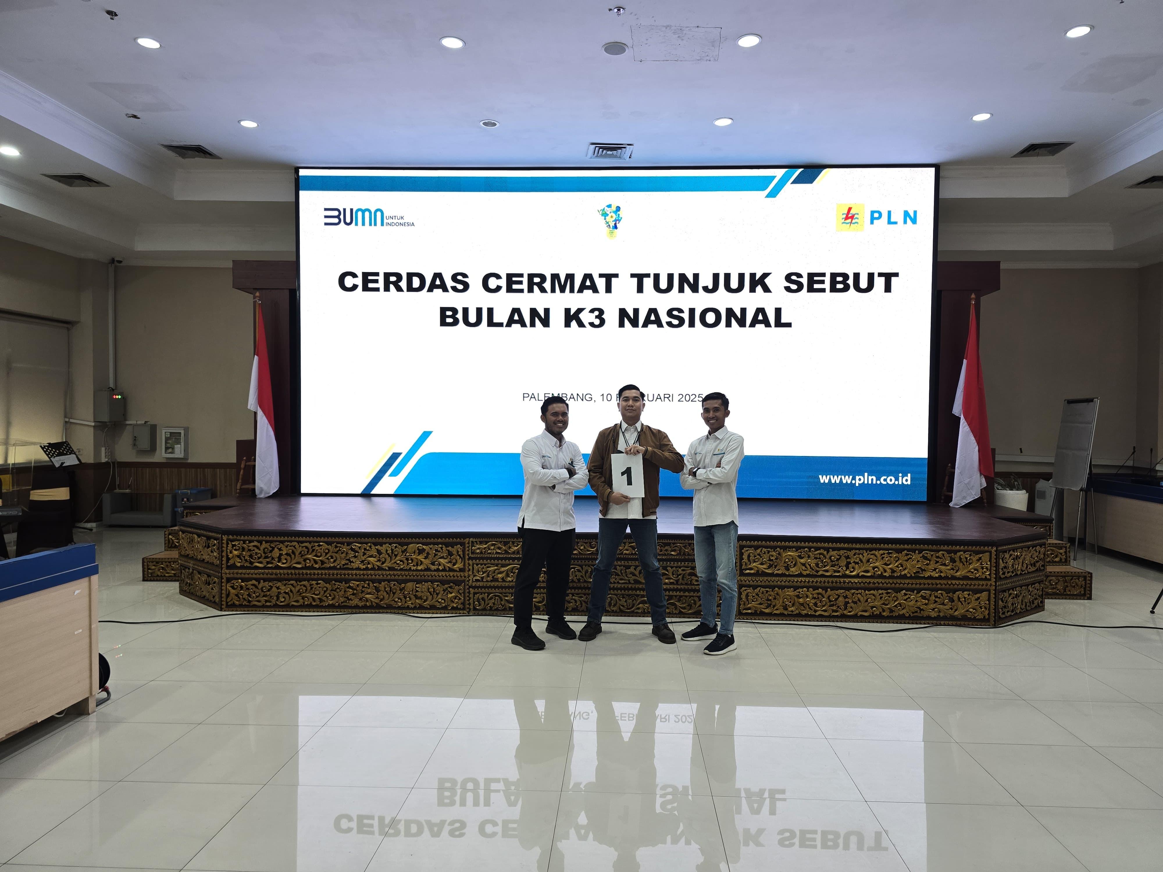 PLN UP3 Lubuklinggau Berhasil Raih Juara I di Lomba Cerdas Cermat K3 PLN UID S2JB Peringati Bulan K3