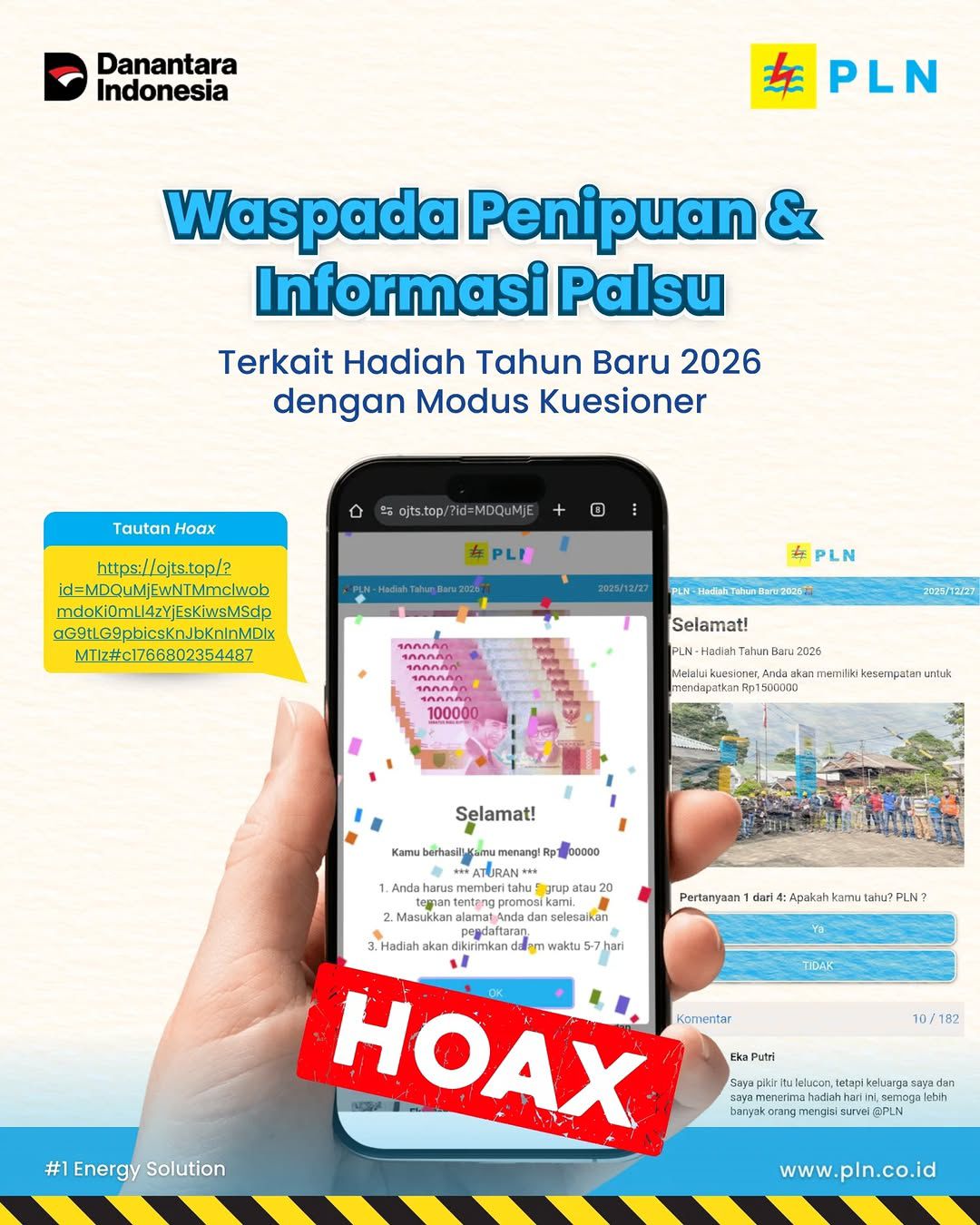 PLN UID S2JB Ingatkan Masyarakat Waspada Penipuan Berkedok Hadiah Tahun Baru