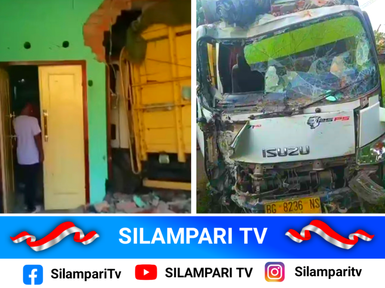 Kecelakaan Tunggal di Tuah Negeri, Truk Sayur Hantam Rumah