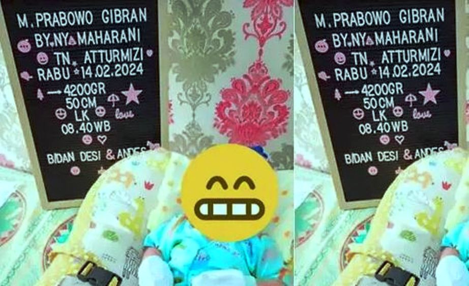 Viral, Bayi Diberi Nama M Prabowo Gibran Lahir saat Pemilu 2024