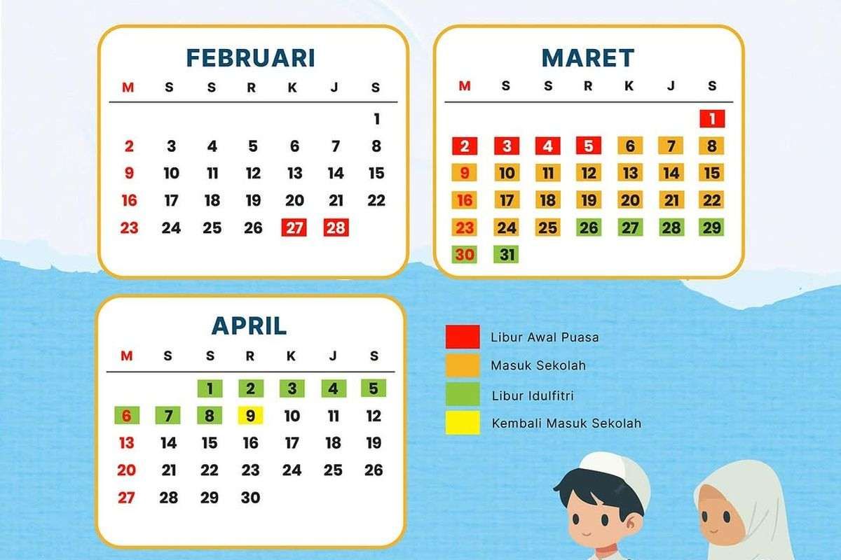 Daftar Hari Libur Nasional, Cuti Bersama, dan Libur Sekolah di Bulan Maret 2025