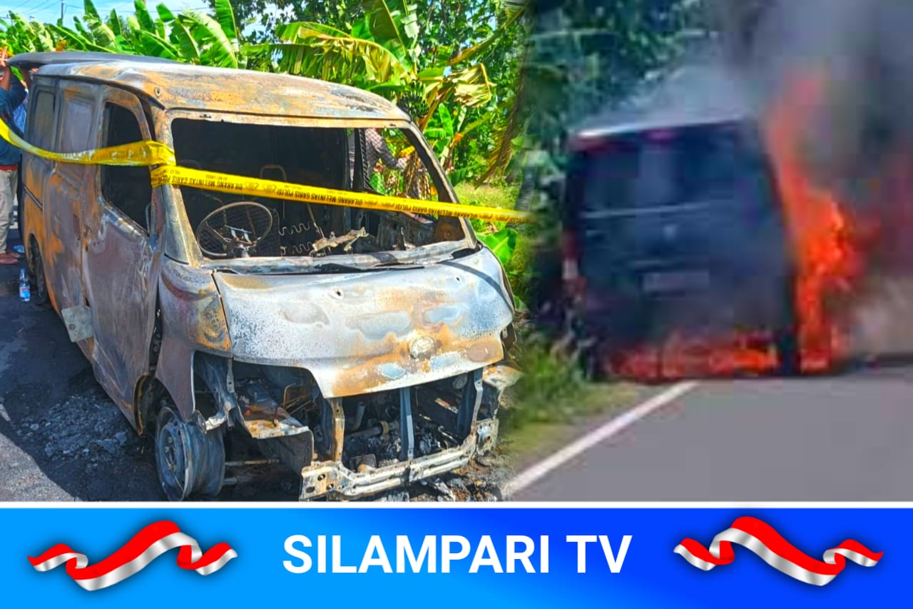 Mobil Pengangkut Uang Terbakar di Polman, Uang Rp. 4,6 Miliar Ludes Dilalap Api.