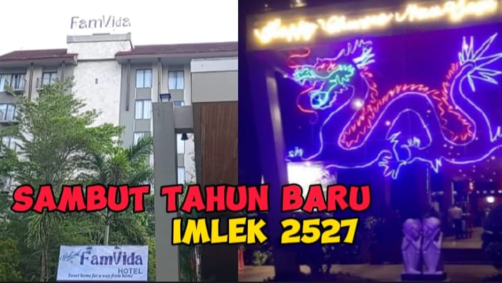 Menyambut Tahun Baru Imlek 2575 Kongzili FamVida Hotel Tampilkan LED Berbentuk Naga