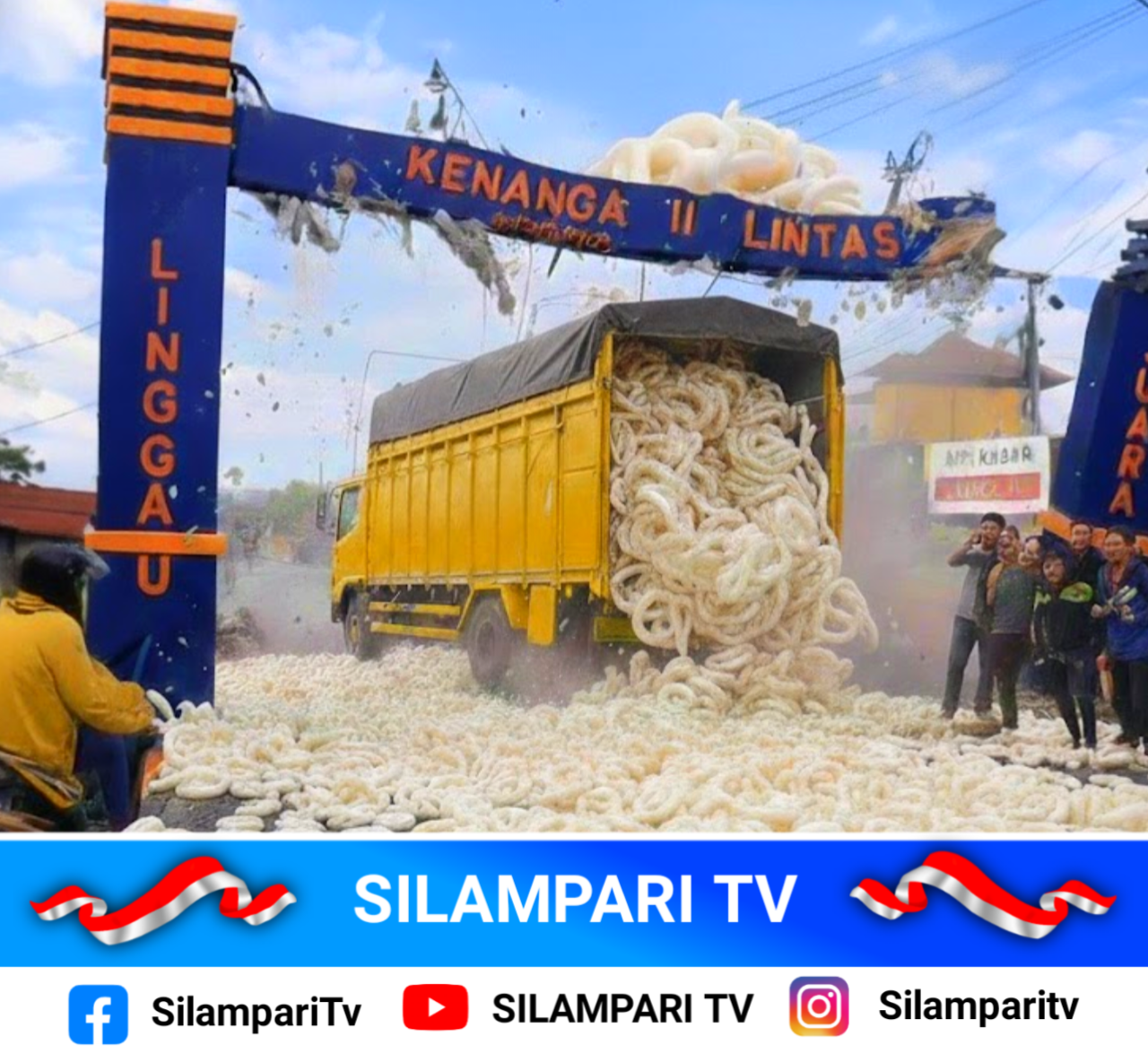 Truk Kerupuk Tabrak Gapura Linggau Juara, Sopir Siap Perbaiki Kerusakan