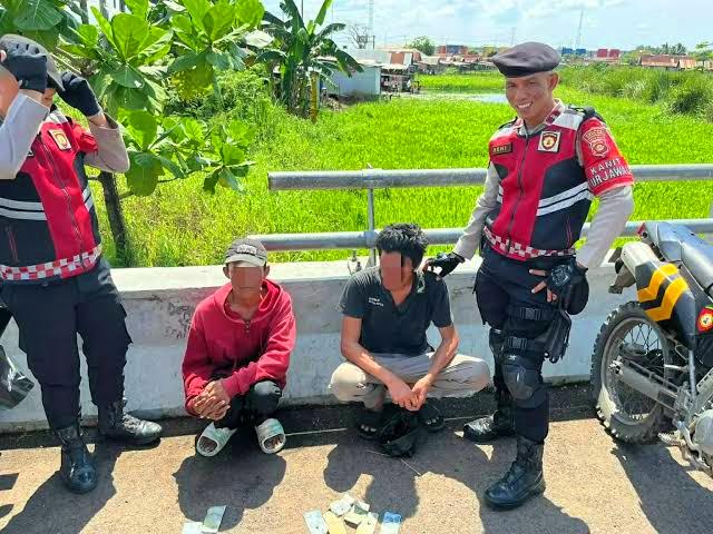 Dua Jagoan Jalanan Diamankan Saat Pungli di Gerbang Tol Kramasan, Ogan Ilir.