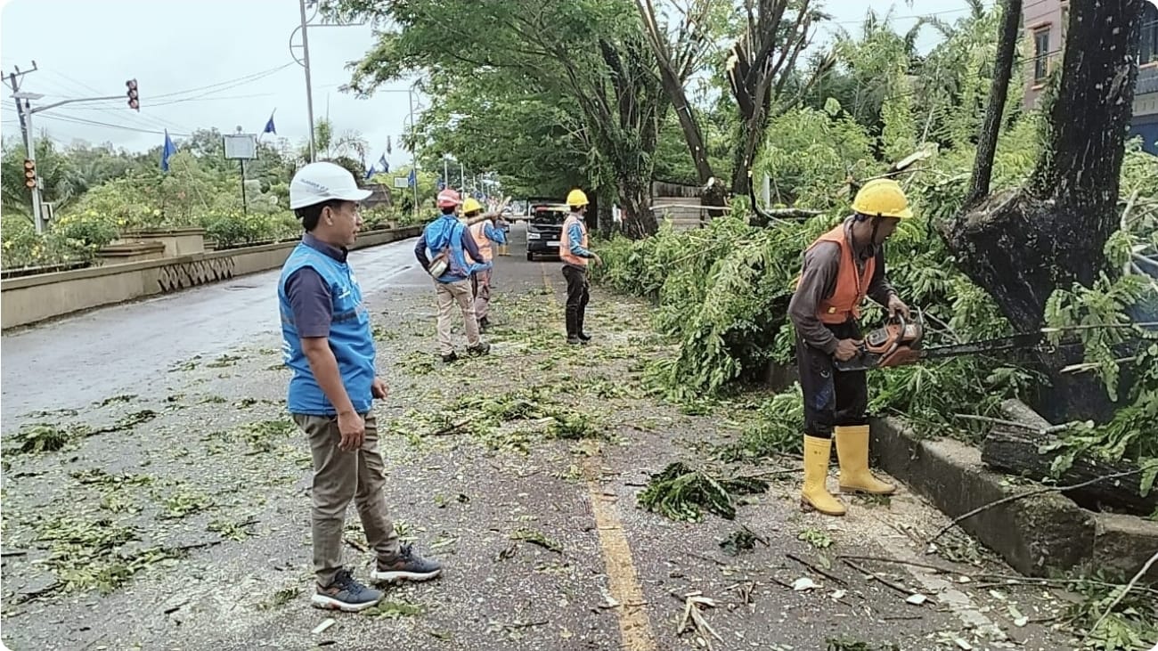Hari Kesaktian Pancasila, PLN UP3 Lubuklinggau Bersihkan Jalur Listrik di Jalinsum Kota Lubuklinggau