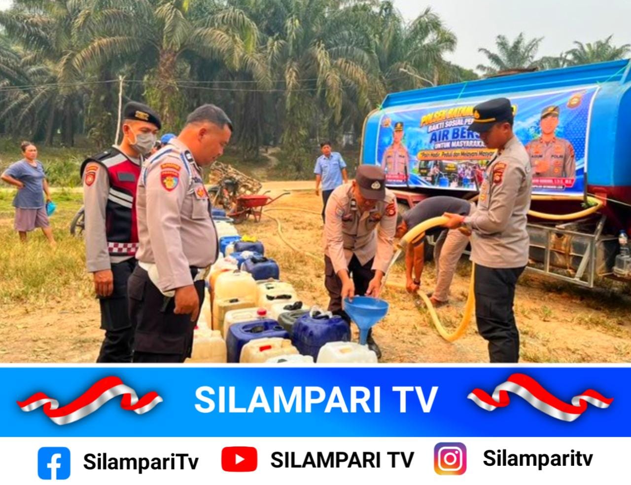 Kekeringan Melanda, Polda Sumsel Bantu Warga Muba dengan 10 Ribu Liter Air