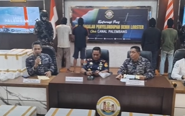 TNI AL Palembang Berhasil Menggagalkan Penyelundupan Ratusan Ribu Benih Baby Lobster Bernilai Miliaran Rupiah