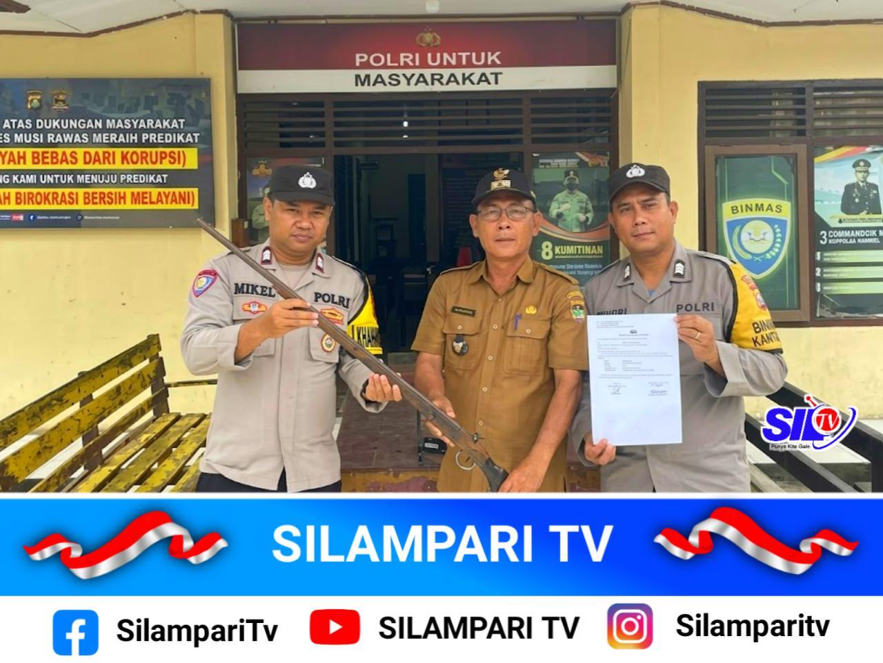 Hebat! Warga Musi Rawas Serahkan Dua Senpira Ilegal Tanpa Paksaan
