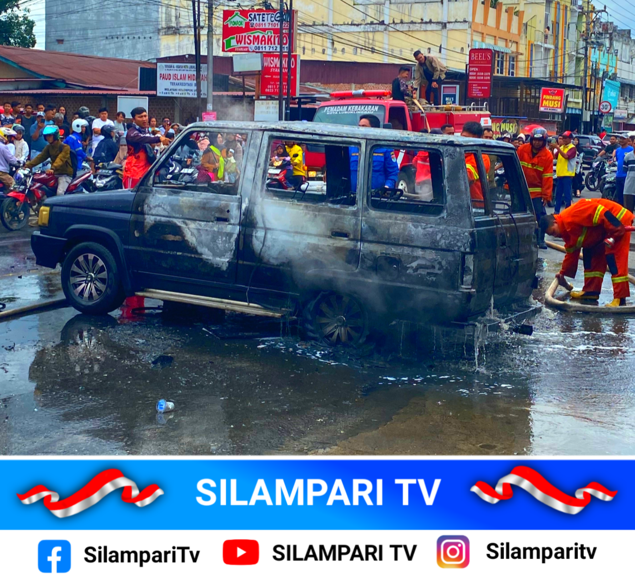 Mobil Toyota Kijang Terbakar di Lubuklinggau, Api Diduga Berasal dari Percikan Las