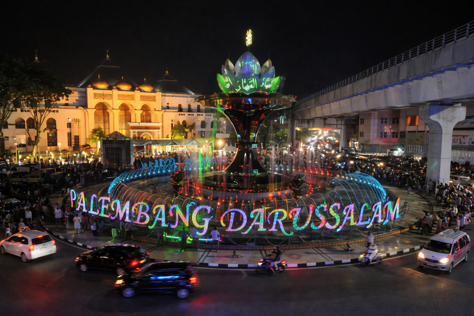 Ikon Baru Palembang, Tugu Cempako Telok di Bundaran Air Mancur Resmi Diresmikan