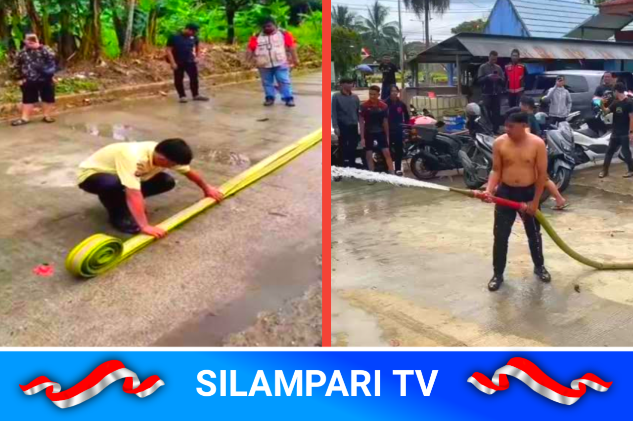 Hina Damkar di Medsos, Pemuda Samarinda Kewalahan Saat Diminta Pegang Selang Bertekanan Tinggi.