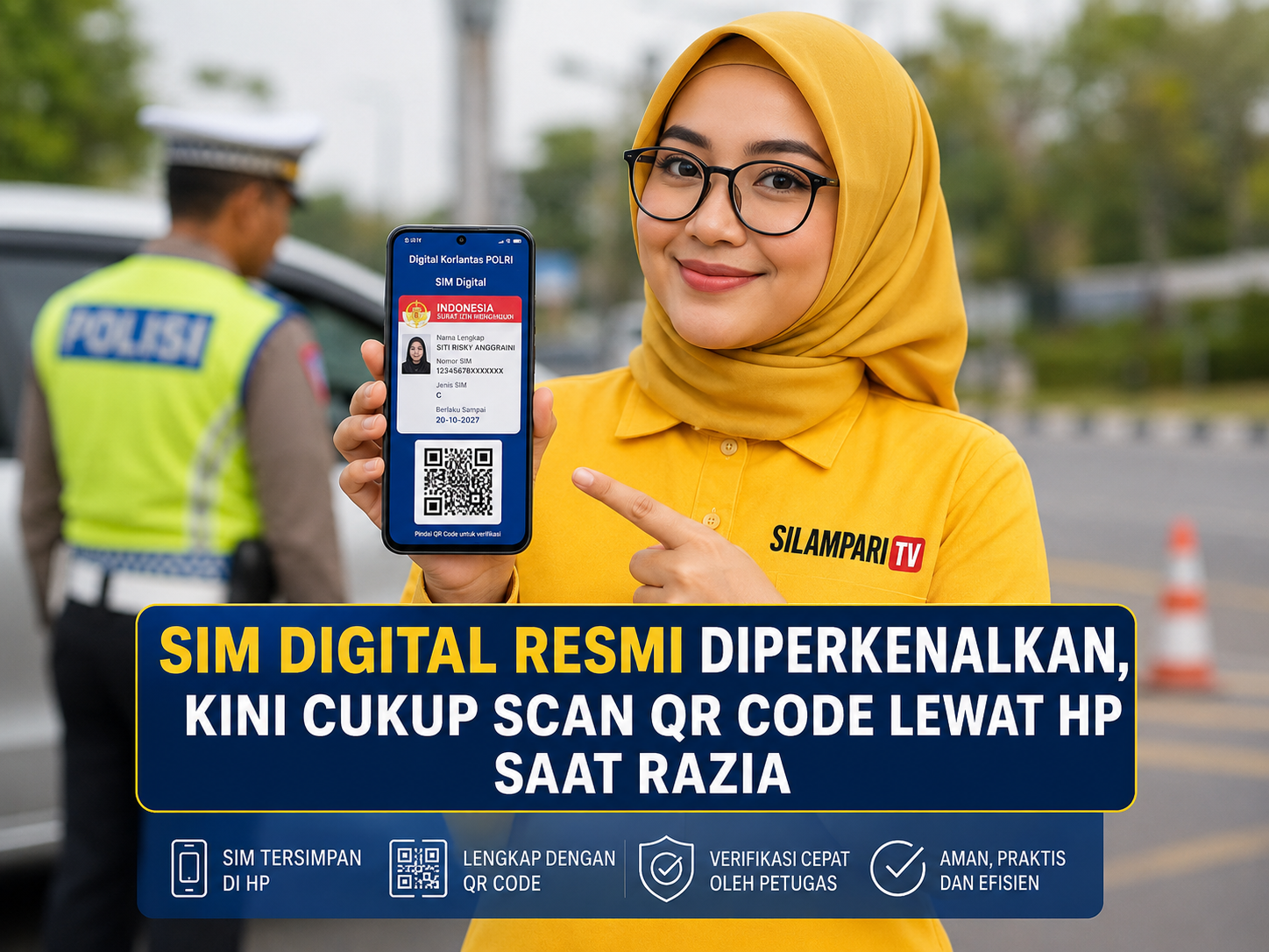SIM Digital Resmi Diperkenalkan, Kini Cukup Scan QR Code Lewat HP Saat Razia