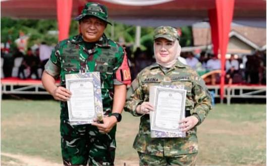 Bupati Musi Rawas Hj. Ratna Machmud menjadi Inspektur Upacara Pembukaan TMMD ke-125