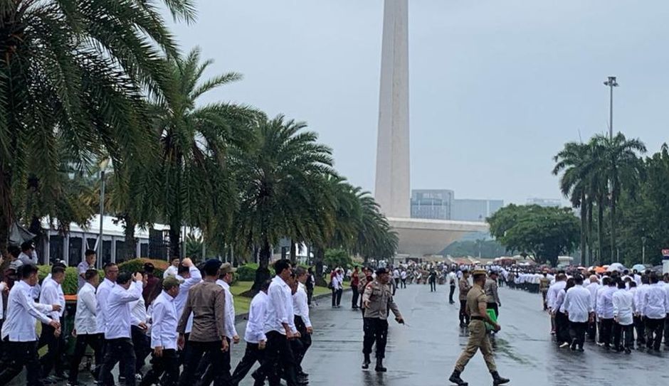 Gladi Bersih Pelantikan Kepala Daerah Terpilih Berjalan Lancar Meski Diguyur Hujan