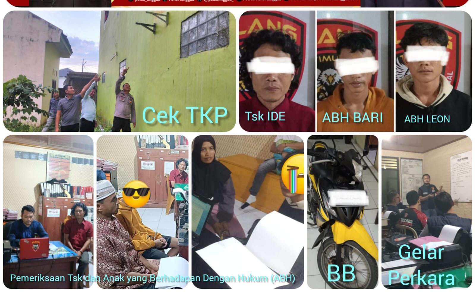 Tiga Pelaku Pencurian Outdoor AC SMP-IT AN-NIDA Lubuk Linggau Diamankan Tim Elang Timur