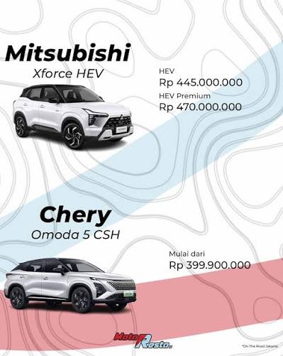Mitsubishi XForce HEV vs Chery C5 CSH, Duel SUV Hybrid Jepang dan China Adu Performa, Fitur, serta Efisiensi