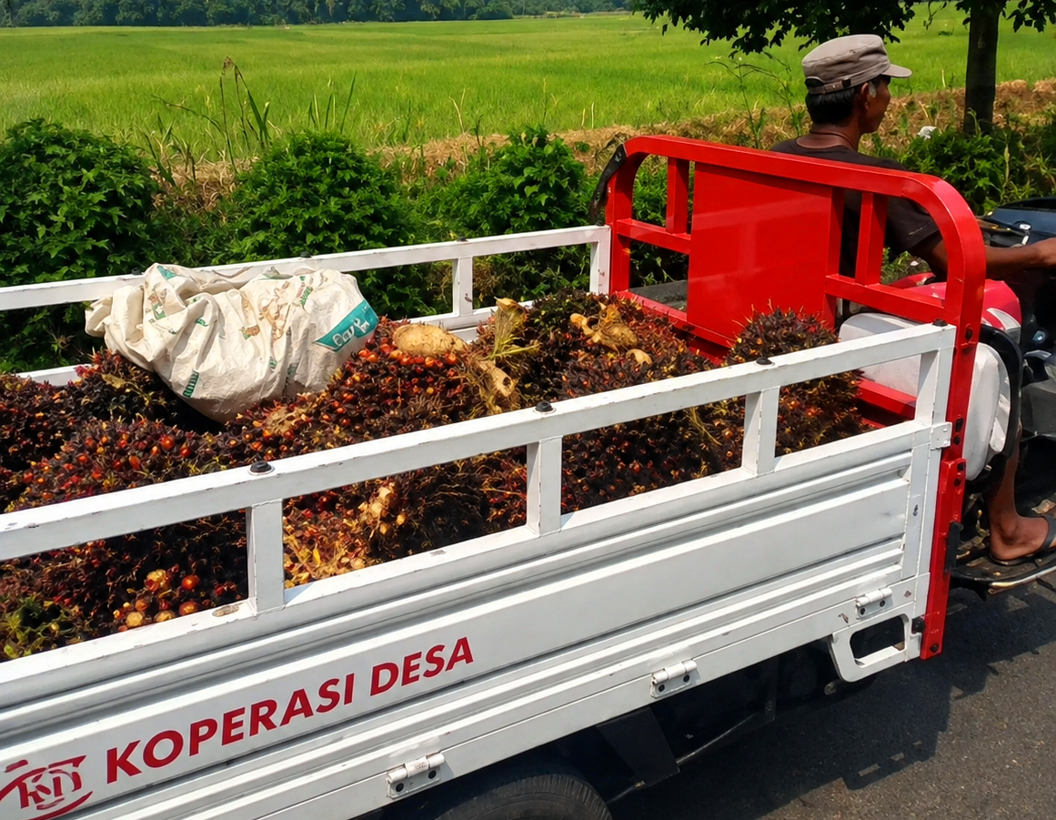 Kades Mataram Tegaskan Motor Roda Tiga yang Angkut Sawit Bukan Milik KDMP Desa