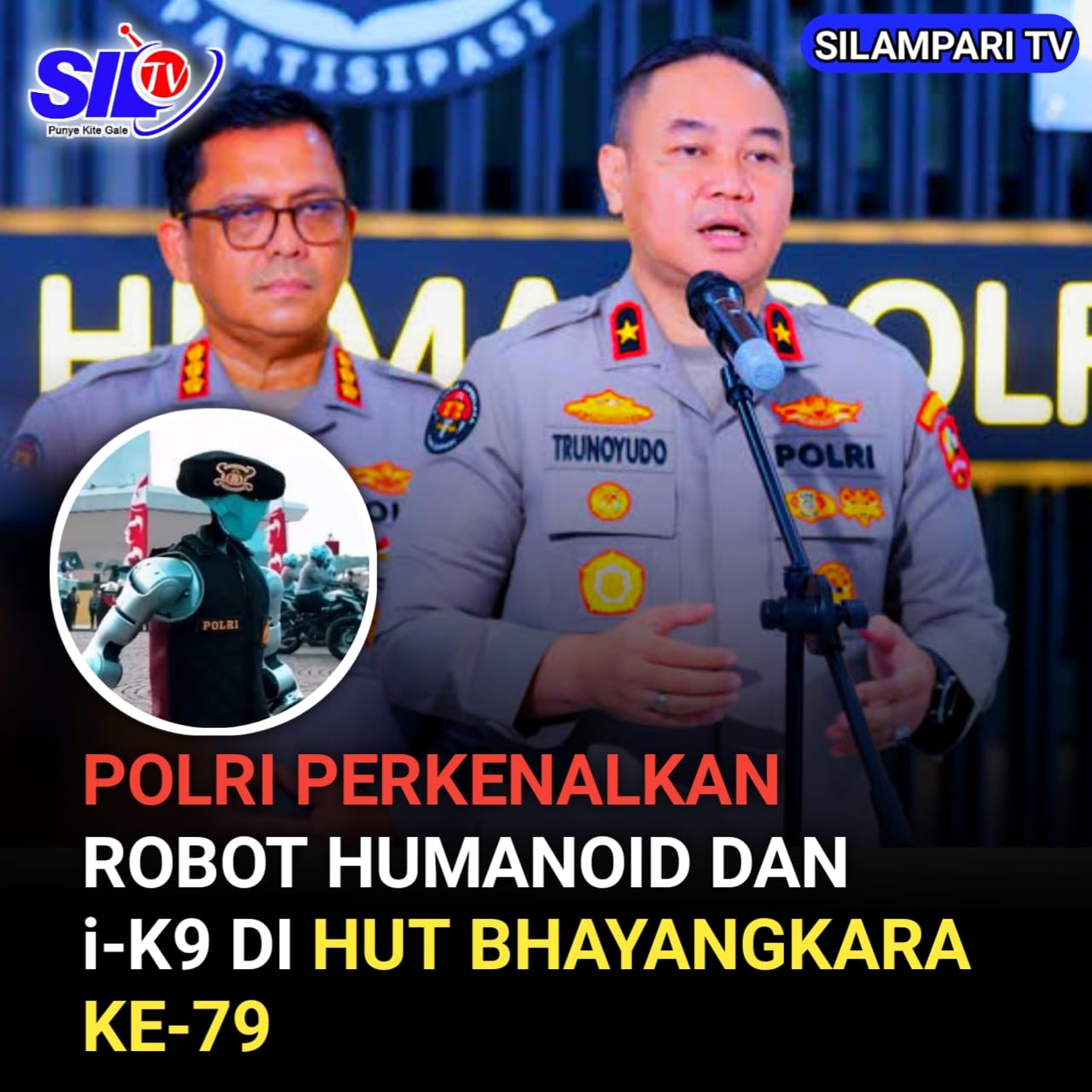 Robot Humanoid dan i-K9 Diperkenalkan di HUT Bhayangkara ke-79: Modernisasi Polri Menuju Era Digital