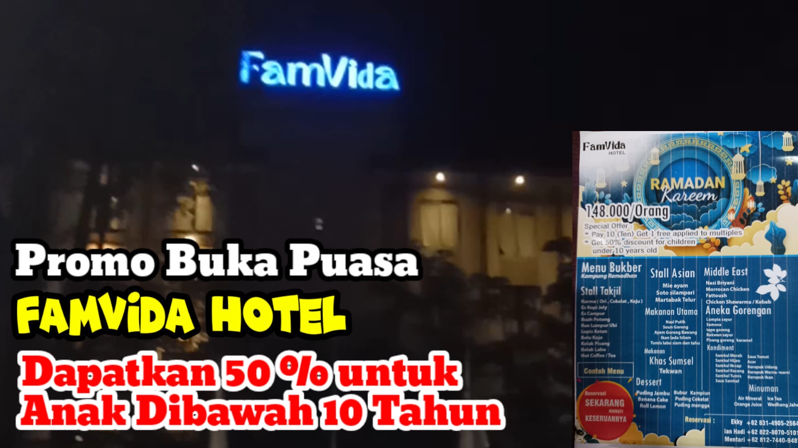 Dapatkan Promo dan Harga Khusus Buka Puasa di FamVida Hotel Lubuklinggau, Diskon Hingga 50 Persen 