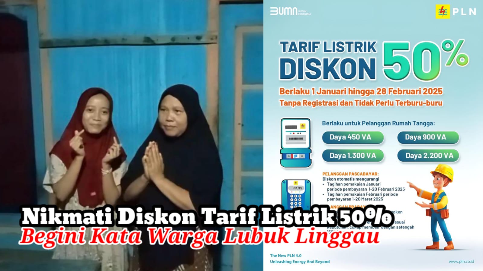 Nikmati Diskon Tarif Listrik 50%, Begini Kata Warga Lubuk Linggau