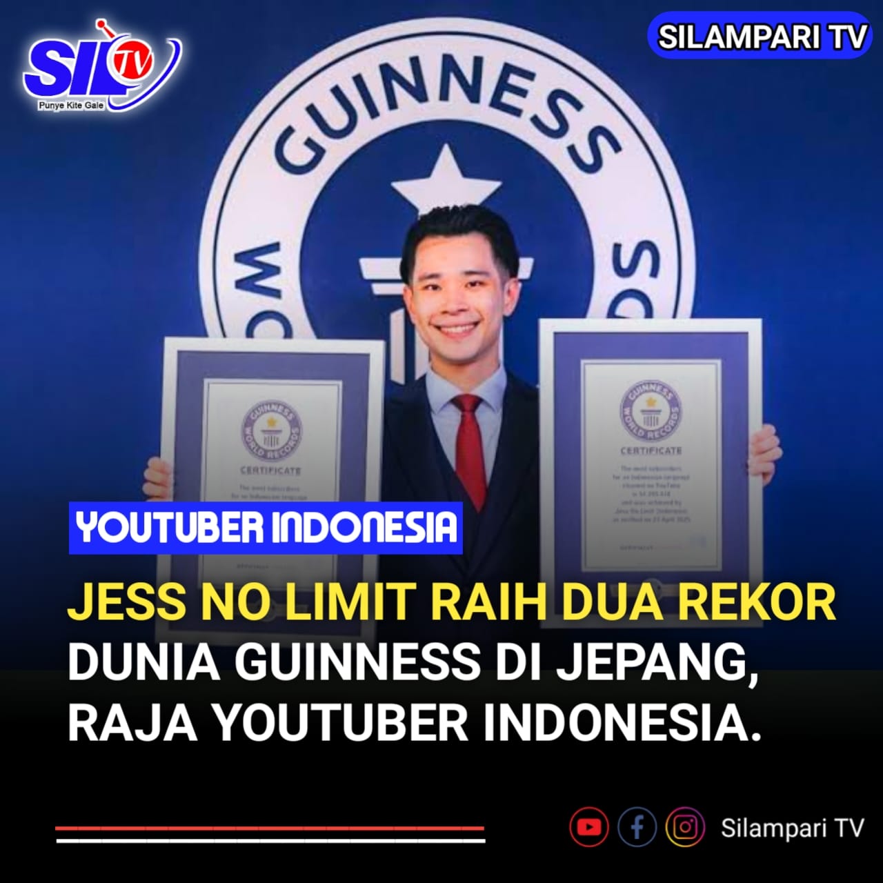 Jess No Limit Raih Dua Rekor Dunia Guinness di Jepang, Jadi YouTuber Berbahasa Indonesia Paling Berpengaruh!