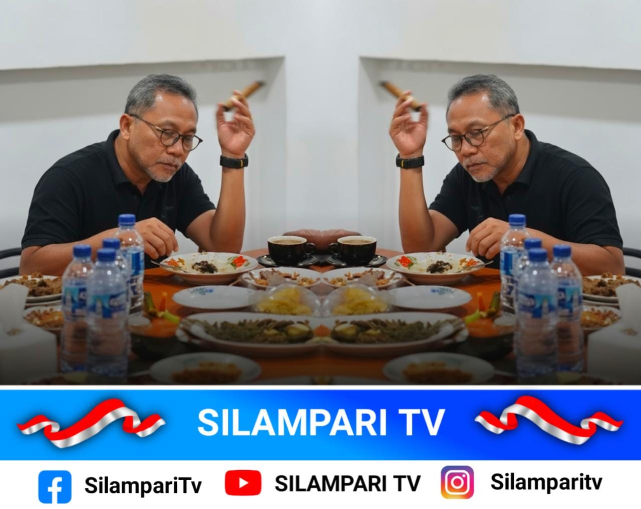 Di Tengah Bencana, Zulhas Santap Kuliner Aceh Sambil Hisap Cerutu