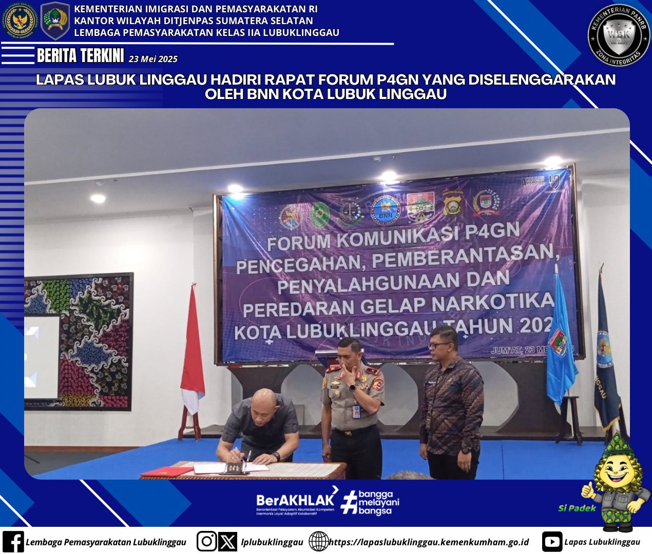 Lapas Lubuklinggau Dukung Forum P4GN BNN Kota: Perangi Narkoba dari Dalam dan Luar Lembaga