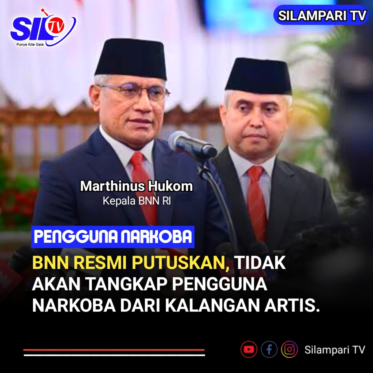 Soal Larangan Tangkap Artis Pengguna Narkoba, Ini Penjelasan Kepala BNN Komjen Pol Marthinus Hukom