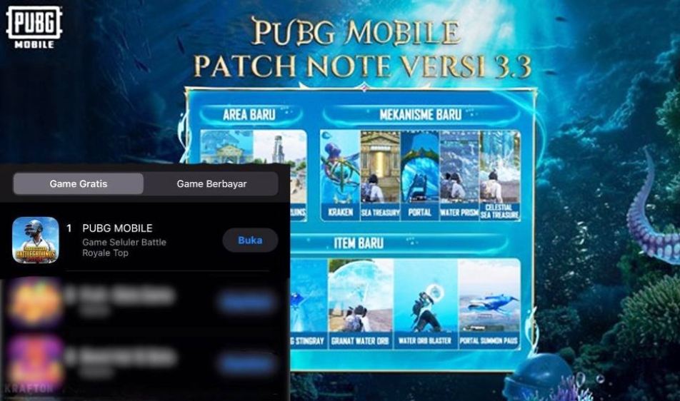 PUBG MOBILE Menjadi Game Mobile Terpopuler di App Store Setelah Update Terbaru