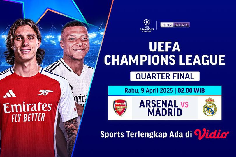 Jadwal TV Rabu 9 April 2025: Arsenal vs Real Madrid LIVE di SCTV, The 5th Wave & Blood Father Tayang di Trans 