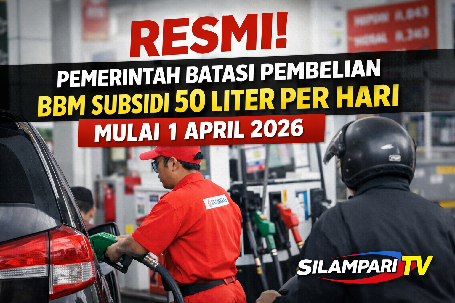 Mulai 1 April 2026, Pembelian BBM Subsidi Wajib Barcode MyPertamina dan Dibatasi