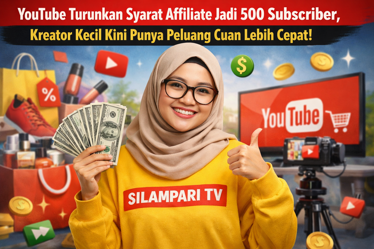 500 Subscriber Sudah Bisa Cuan, YouTube Resmi Ubah Aturan Affiliate