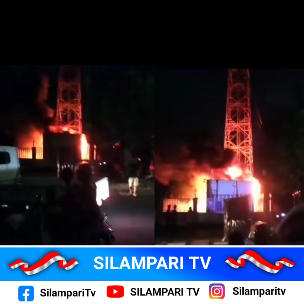Warga Heboh! Mesin Tower Telkomsel di Pasar Baru Bengkulu Mendadak Terbakar