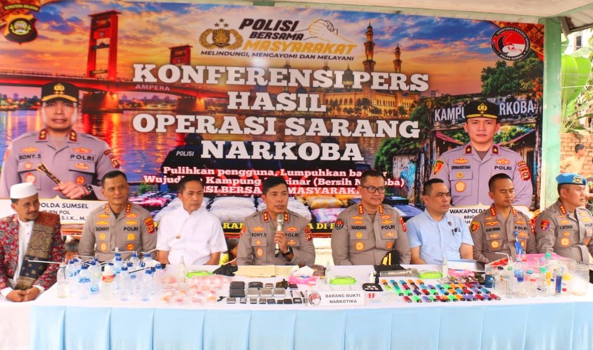 Polda Sumsel Targetkan 40 Kampung Narkoba, Bandar Diburu dan Pengguna Diasesmen