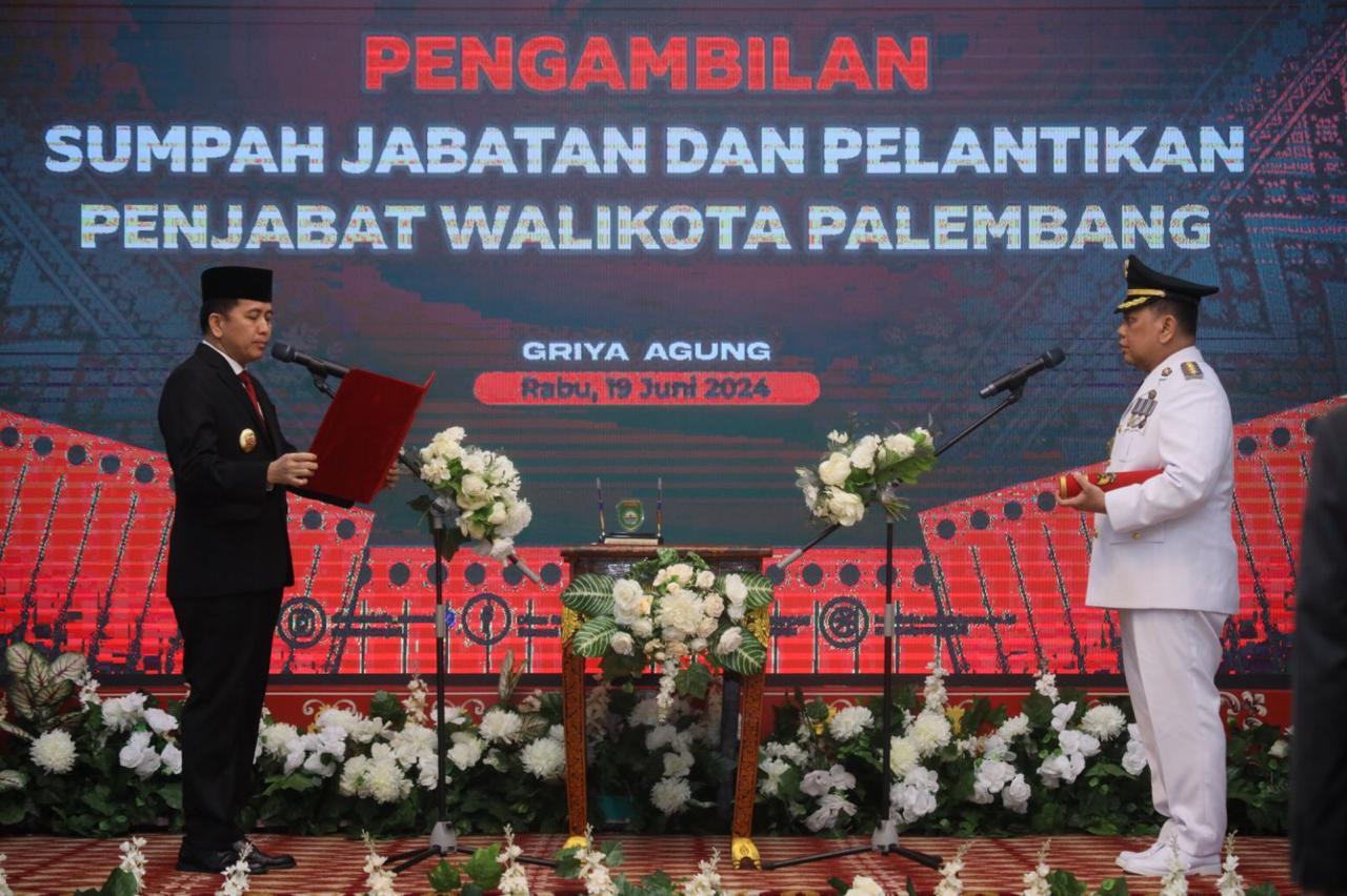 Ucok Abdul Rauf Damenta Dilantik sebagai Pj Walikota Palembang Gantikan Ratu Dewa, Ini Pesan Pj Gubernur