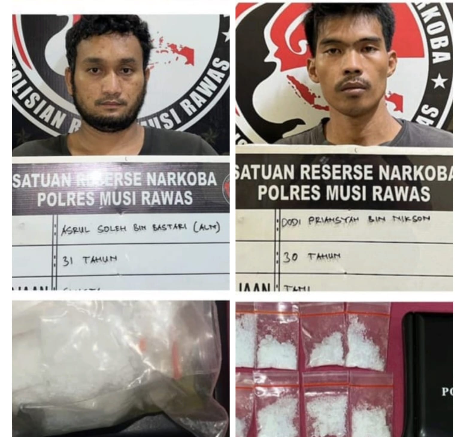 Unit Khusus Eagle dari Satuan Reserse Narkoba Polres Musi Rawas Sukses Menangkap Penjual Sabu 